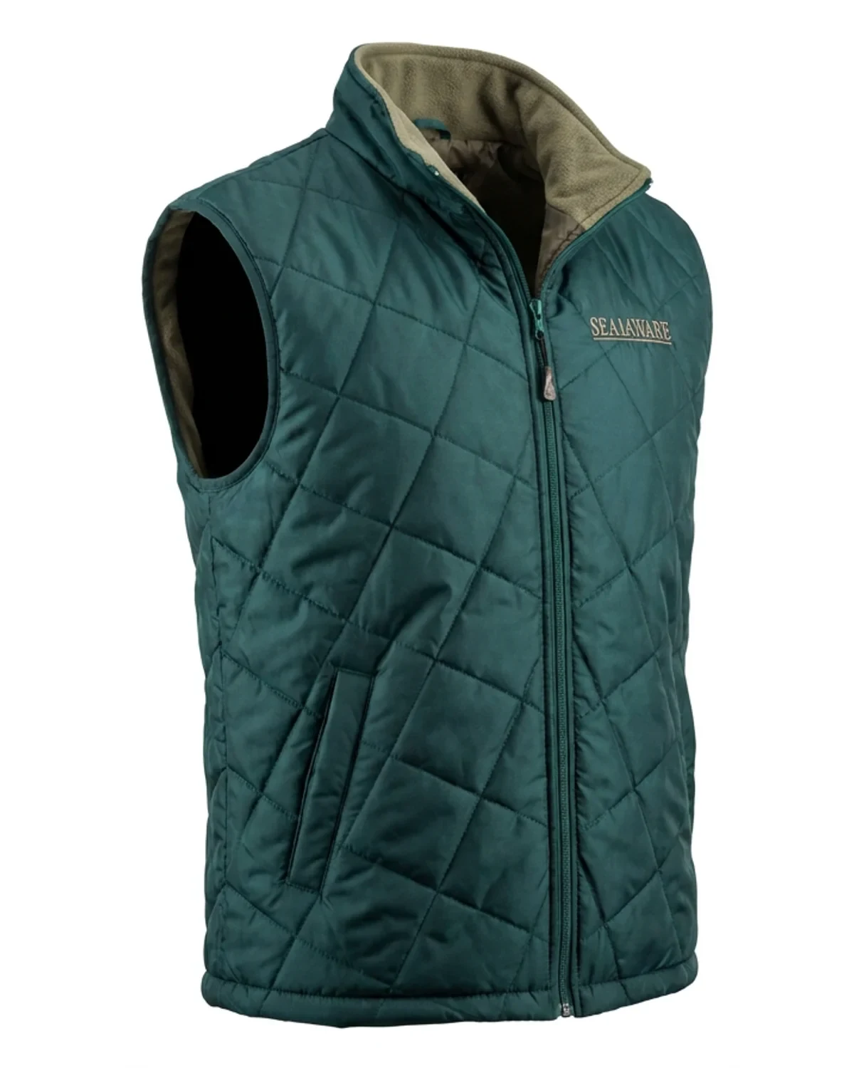 Men's Sleeveless Puffer Jacket with Diamond Stitching