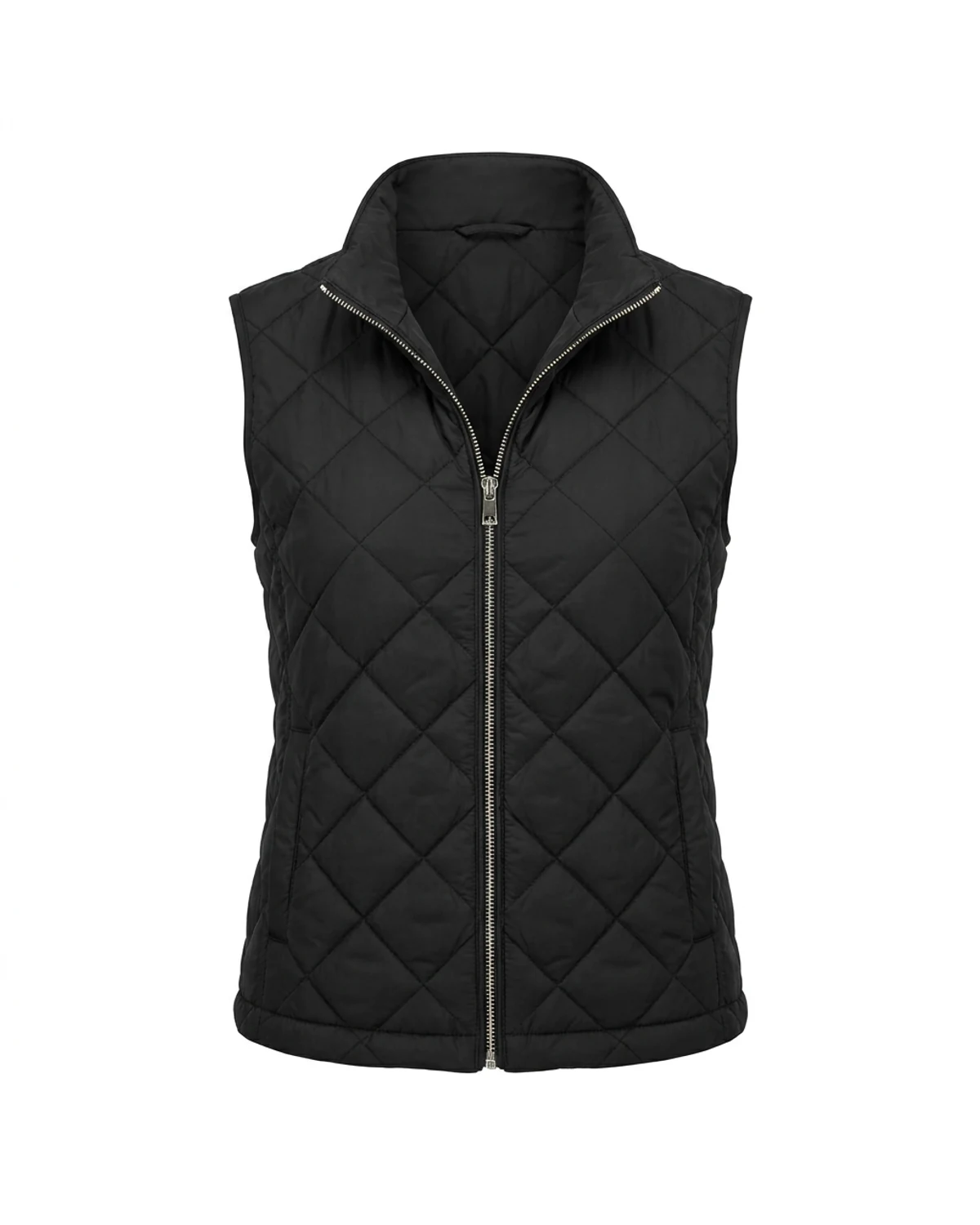 Ladies Quilted Sleeveless Jacket: Longer Length