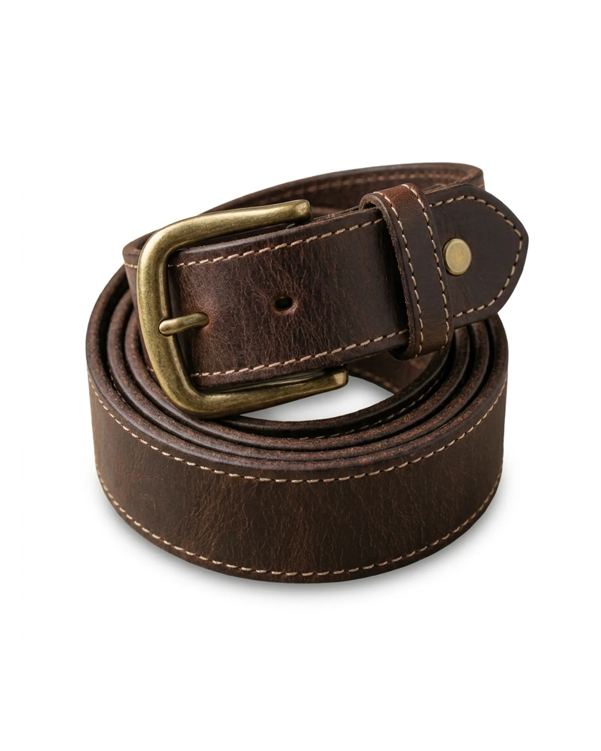 Men's 50mm Genuine Leather Belt: With Buckle Protector